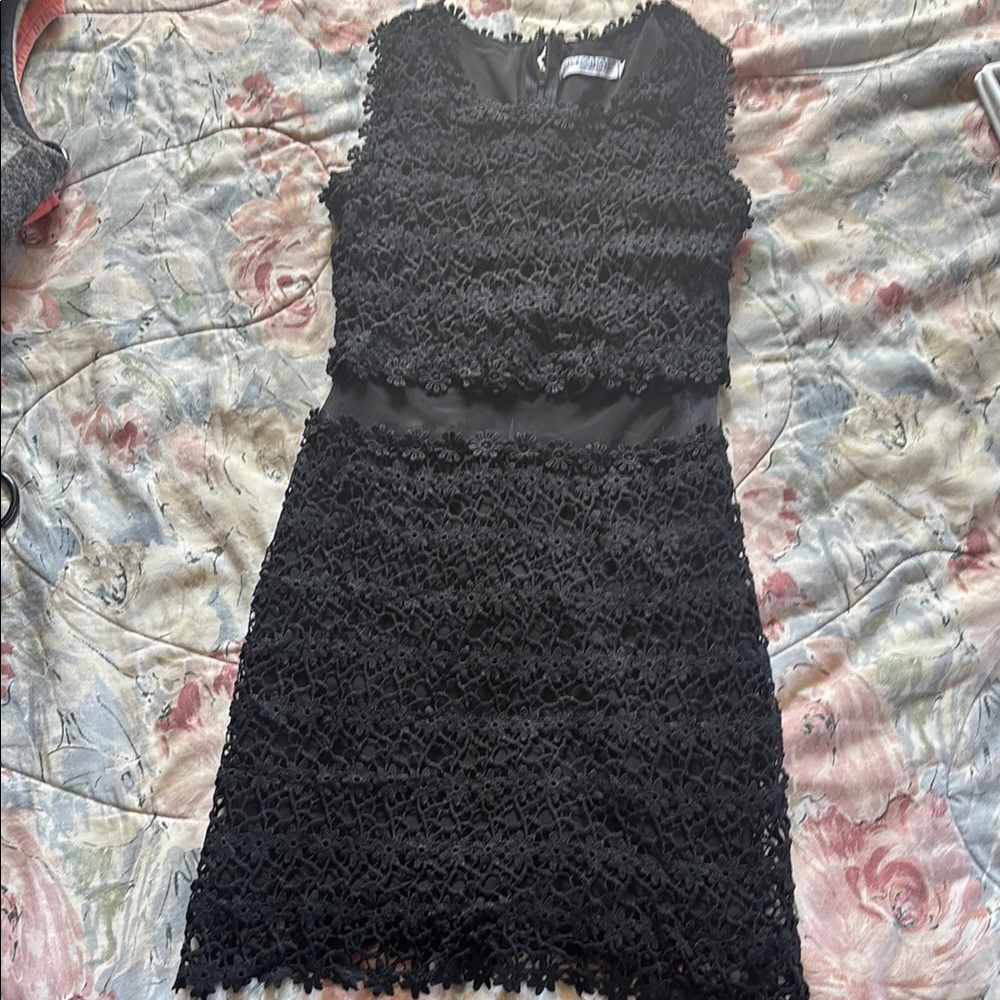 Elegant Black Tiered V-Neck Mini Dress Cocktail